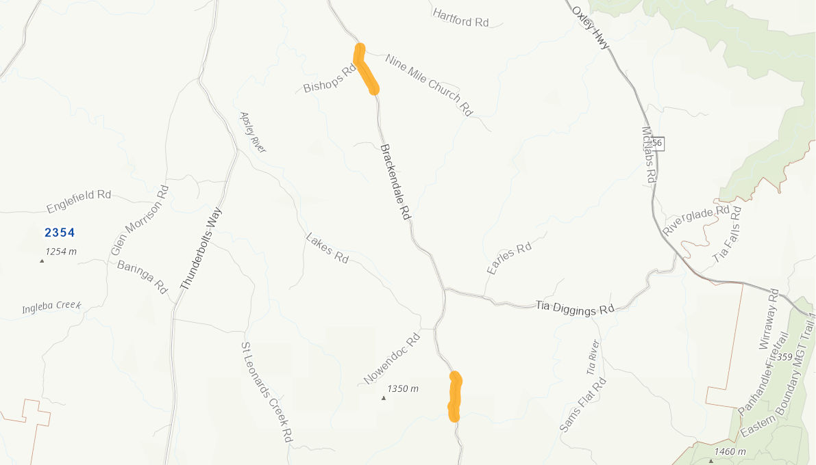 Brackendale Road, Walcha (Rural Road) 05001613NSWRTR