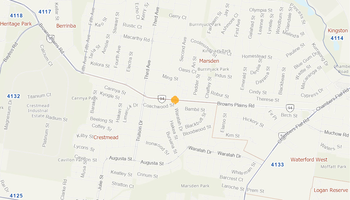 Browns Plains Road Second Avenue and Waratah Drive MARSDEN 051363