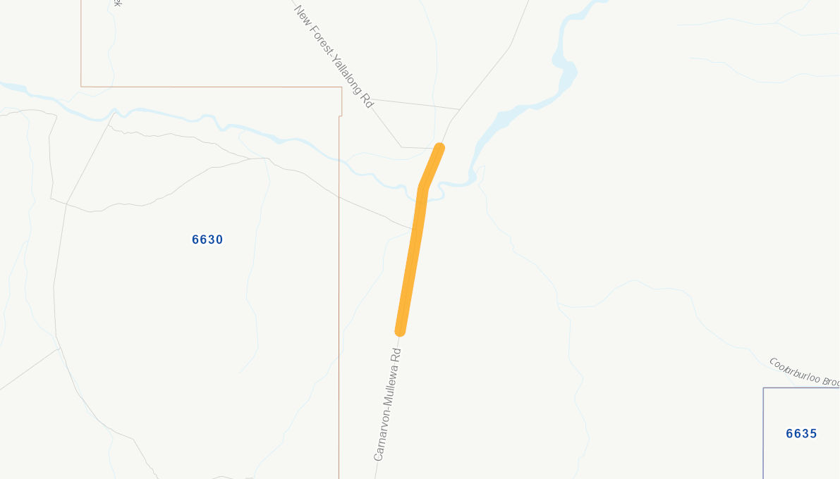 CarnarvonMullewa Road (Rural Road) 05330614WARTR Infrastructure
