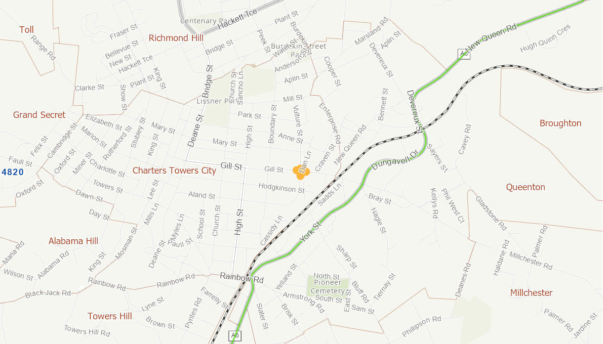 Gill Street Vulture Street and Dan Lane CHARTERS TOWERS 068516