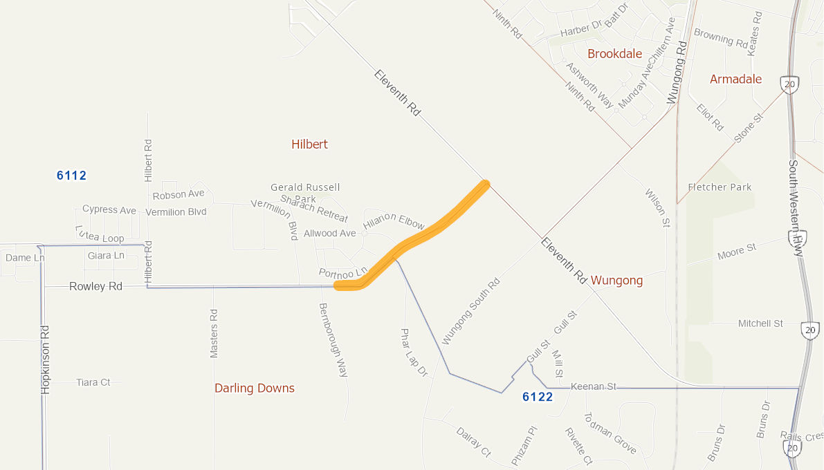 Rowley Road East From Eleventh Road to Fintown Entrance HILBERT