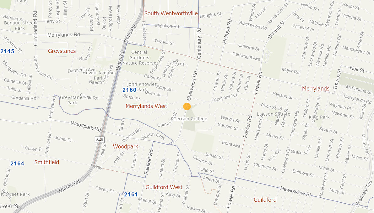 Sherwood Road Kenyons Road and Duffy Street MERRYLANDS 100360