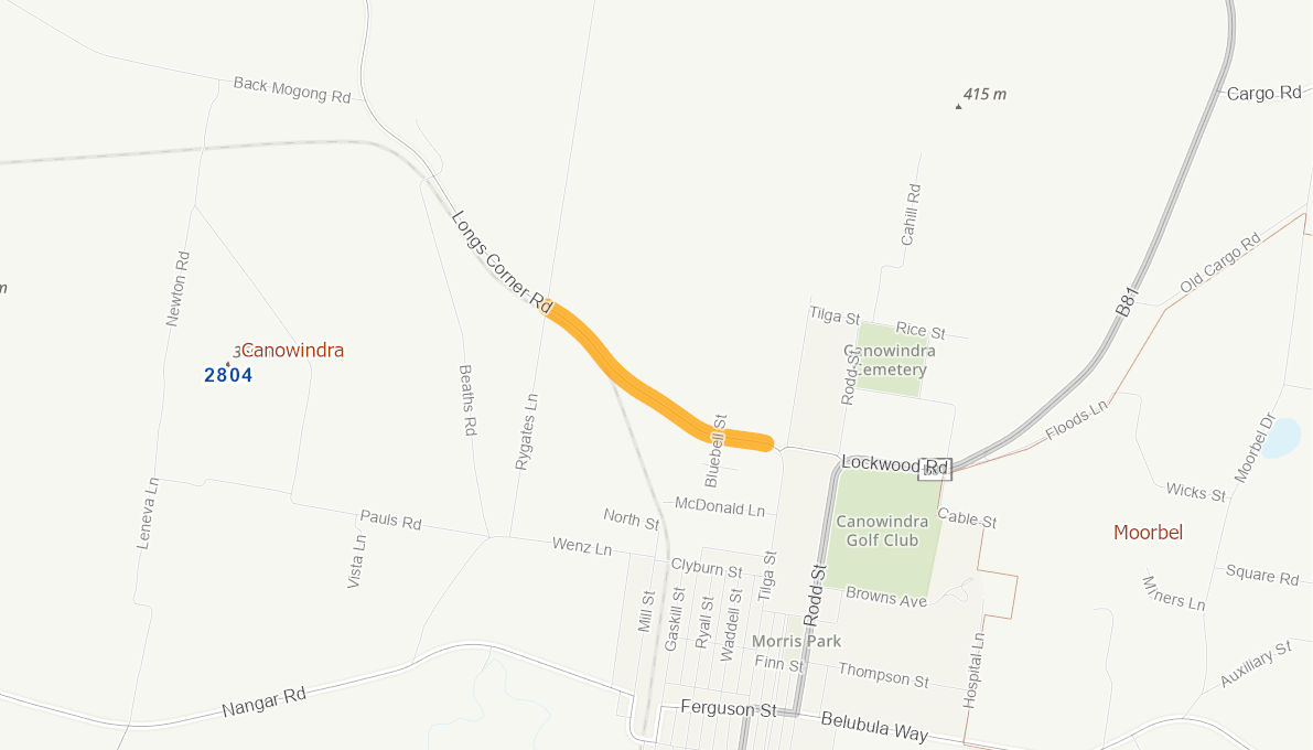 Longs Corner Road, Canowindra 11065620NSWRTR Infrastructure