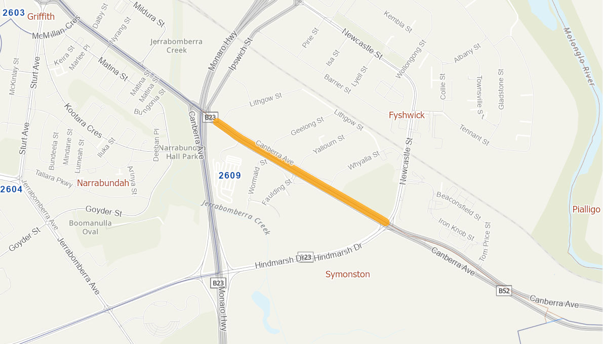 Canberra Avenue Fyshwick 11130820ACTRTR Infrastructure Investment Program