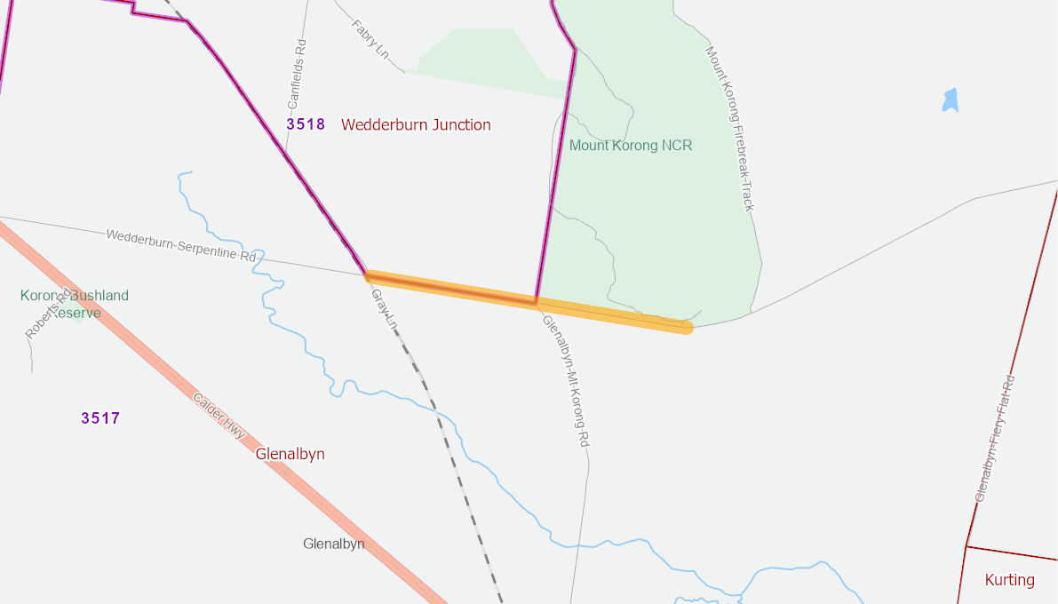 WedderburnSerpentine Rd (Rural Rd) 11461421VICRTR Infrastructure