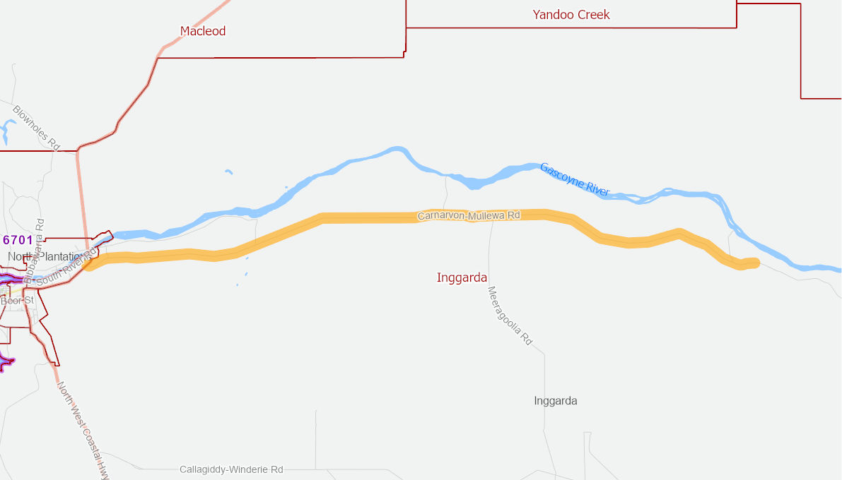 Carnarvon Mullewa Road (rural road) 11690921WARTR Infrastructure