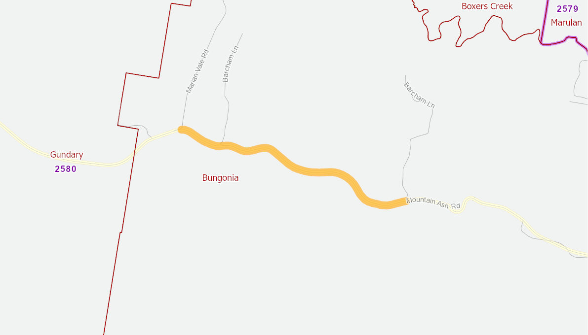 Mountain Ash Road, (rural road) 11809721NSWRTR Infrastructure