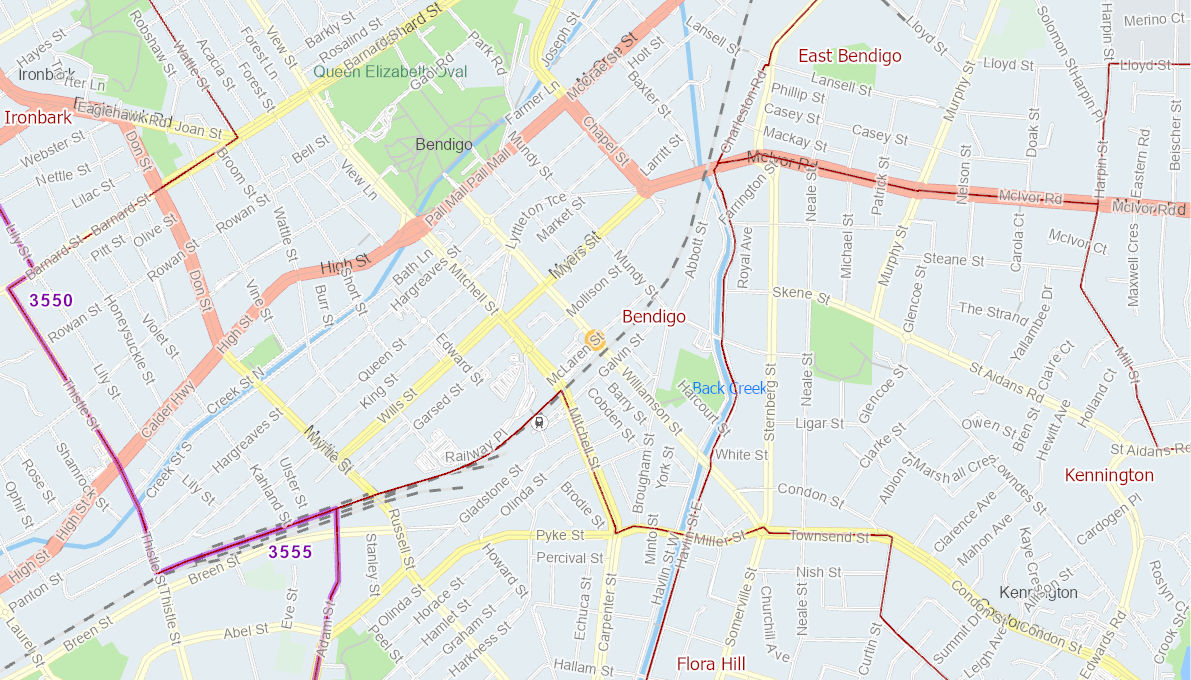 Bendigo City Centre High Pedestrian Activity Area Williamson Street, Millison Street, McLaren